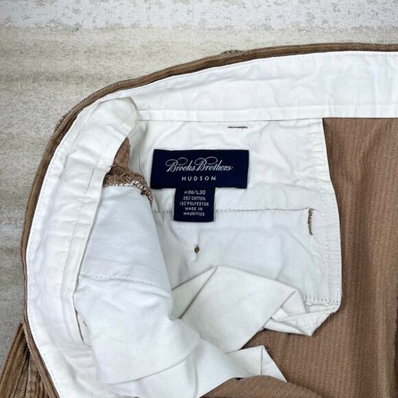 Vintage Brooks Brothers Corduroy Pants Tan Cotton Baggy Wide Leg Flat Front 90s - Picture 4 of 4
